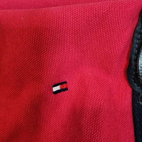 Tommy Hilfiger Hot Pink Tote Bag, Gym Bag , shoulder purse with zipper, vintage - Picture 7 of 15